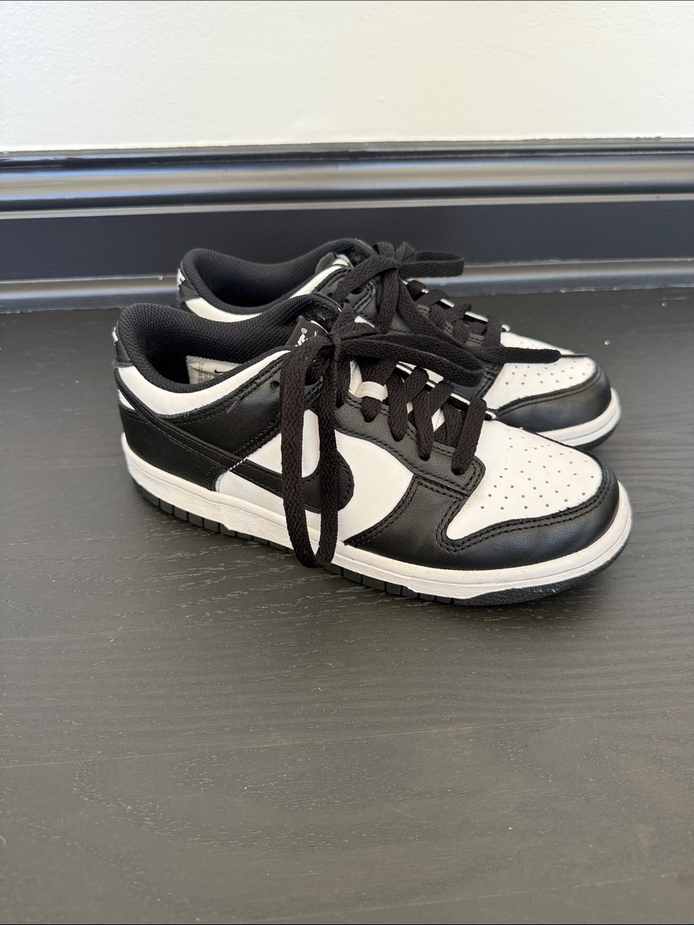 Kids Black and White dunk Low-Top Lace-Up Panda Sneakers